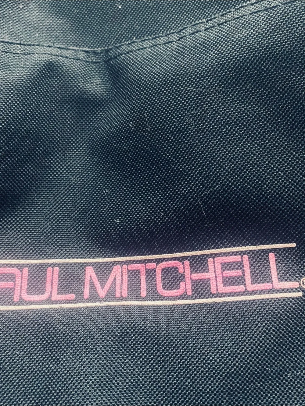Paul Mitchell Black Messenger Bag with Pink Logo Embroidery